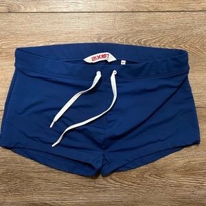 Men’s Blue Square Cut Swim Trunks by 2XIST in Large